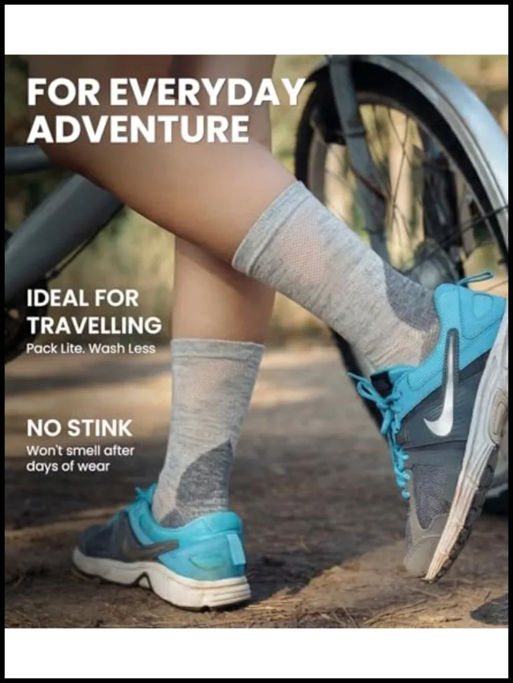 Merino Wool Hiking Socks 3-Pack Crew Cushioned Anti-Blister Moisture Wicking